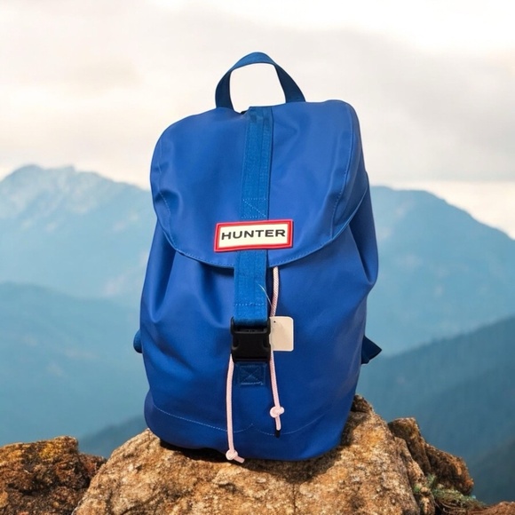 Hunter, Woman, Unisex, Backpack, Blue, Tie, Zip, Pocket, Canvas, Passageways.! main image 12
